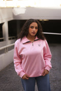 Pink High-Neck Hoodie