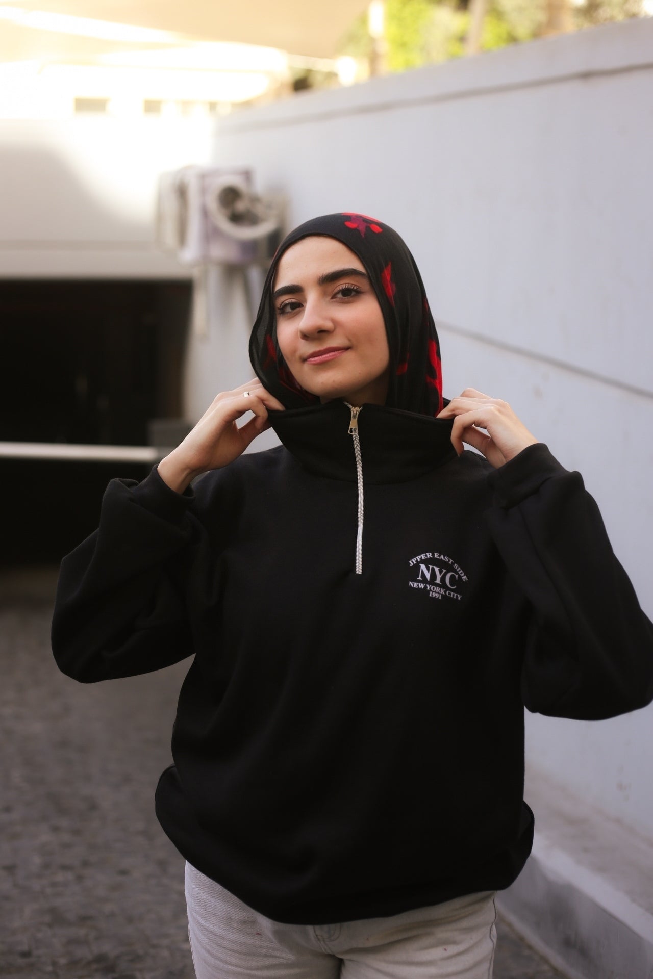 Black High-Neck Hoodie